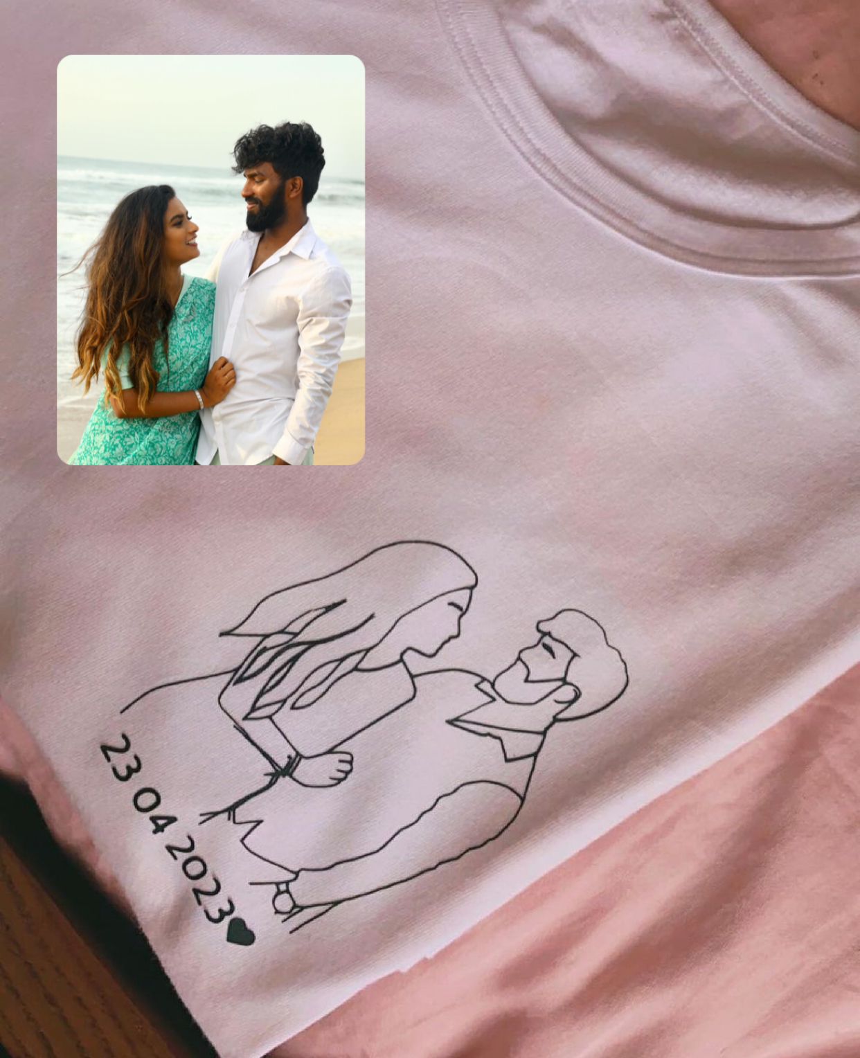 T-shirt personnalisé avec photo et message personnalisés