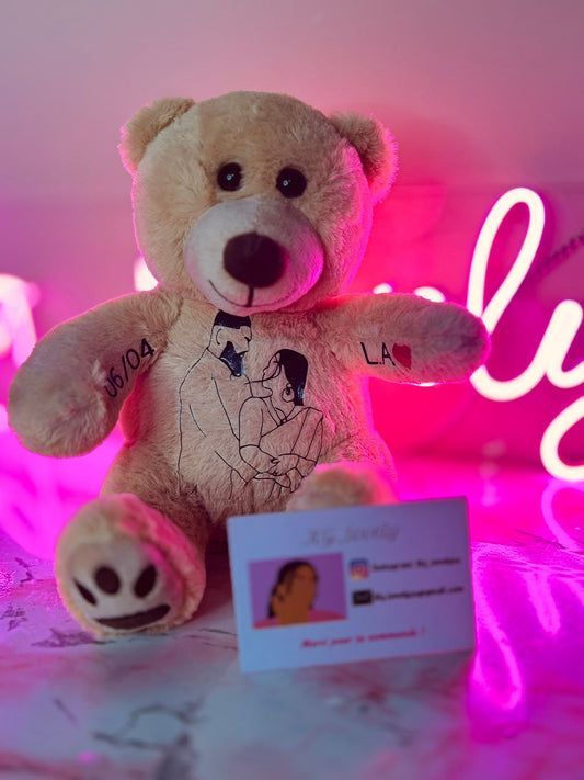 Ourson personnalisé avec votre photo minimaliste