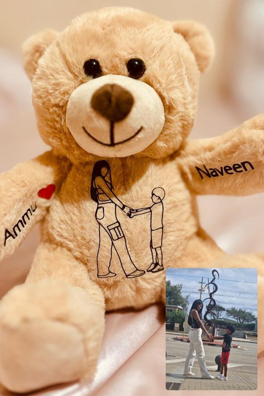 Ourson personnalisé avec votre photo minimaliste
